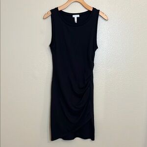 Leith Black Ruched Sleeveless Dress